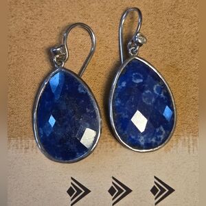 Rare Silpada Blue Lapis & Sterling Silver Earrings